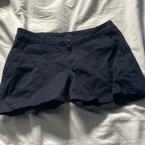 black denim shorts
